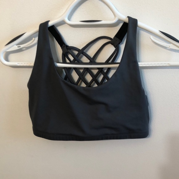 La Vie En Rose Active Strappy Back Grey Sports Bra - Picture 2 of 5